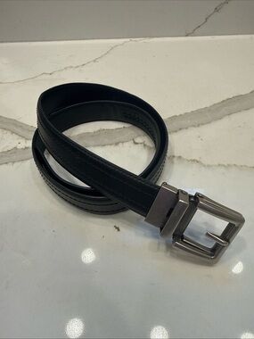 Comfort Click Ratchet Belt Black Leather Adjustable Men's Slide Belt 38”